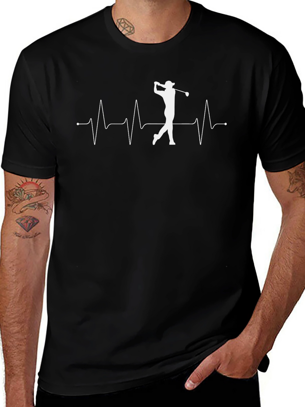 Golf Heartbeat T-Shirt - Golfer Tee