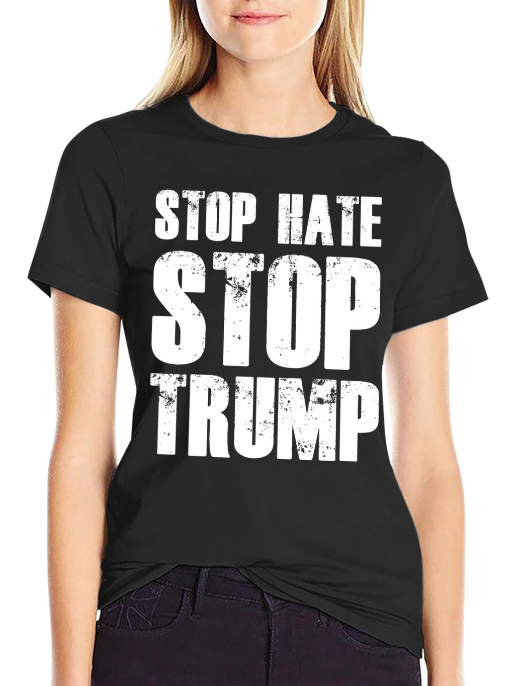 Stop Hate Stop Trump Black T-Shirt