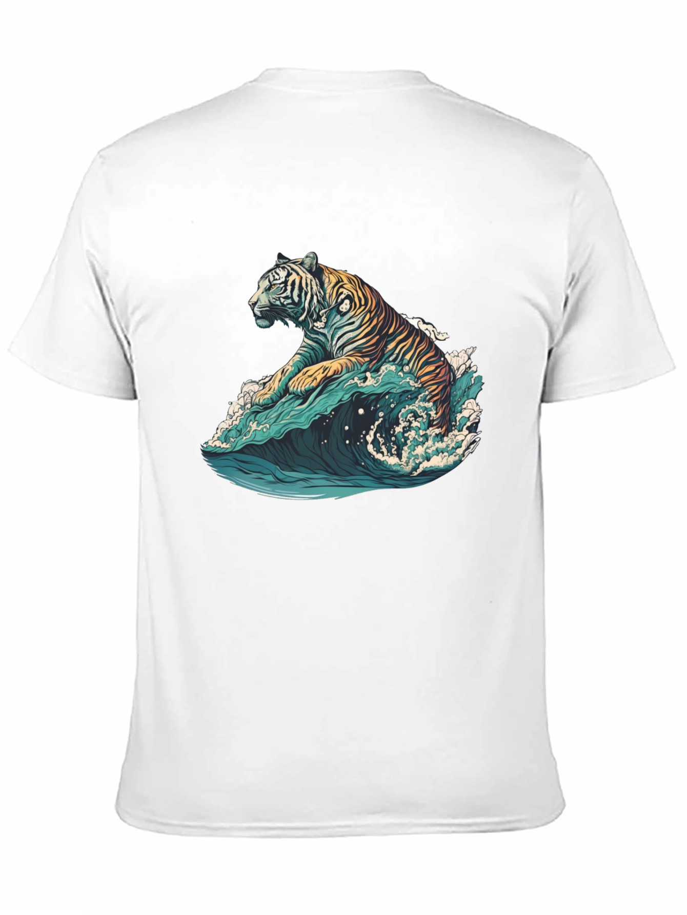 Tiger Wave Graphic Tee - Black