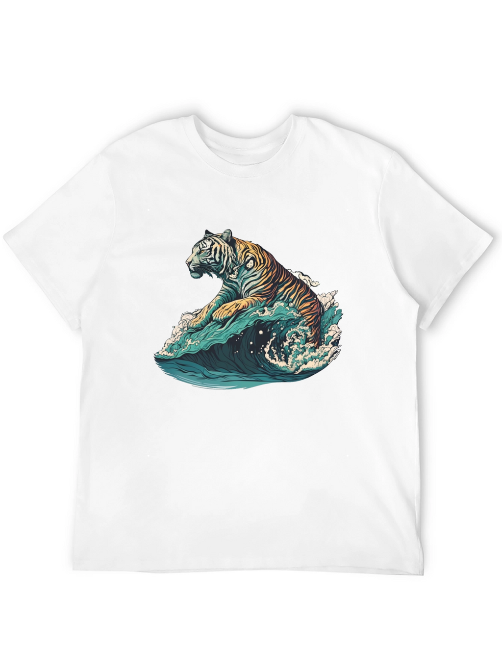 Tiger Wave Graphic Tee - Black