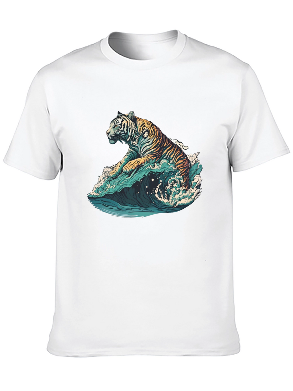 Tiger Wave Graphic Tee - Black