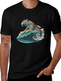 Tiger Wave Graphic Tee - Black
