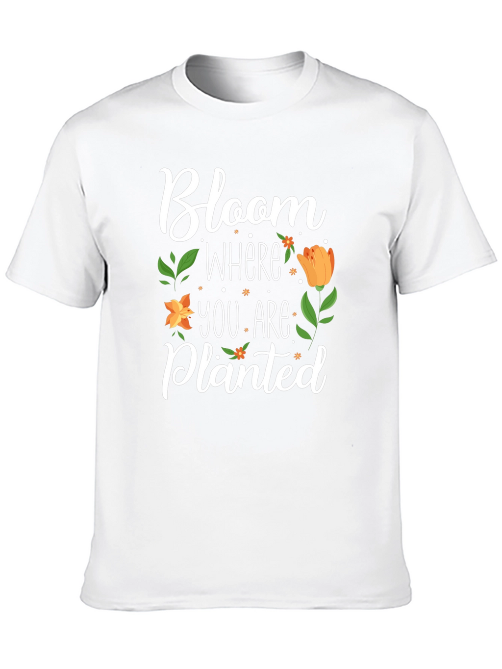 Bloom Where You Are Planted Black T-Shirt