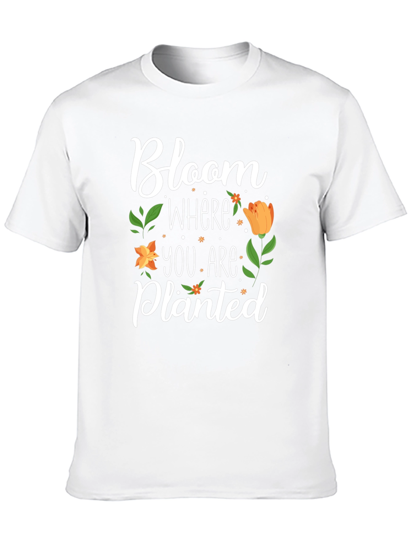 Bloom Where You Are Planted Black T-Shirt