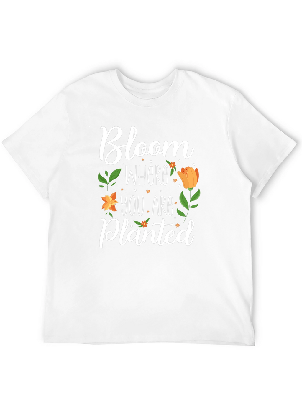 Bloom Where You Are Planted Black T-Shirt