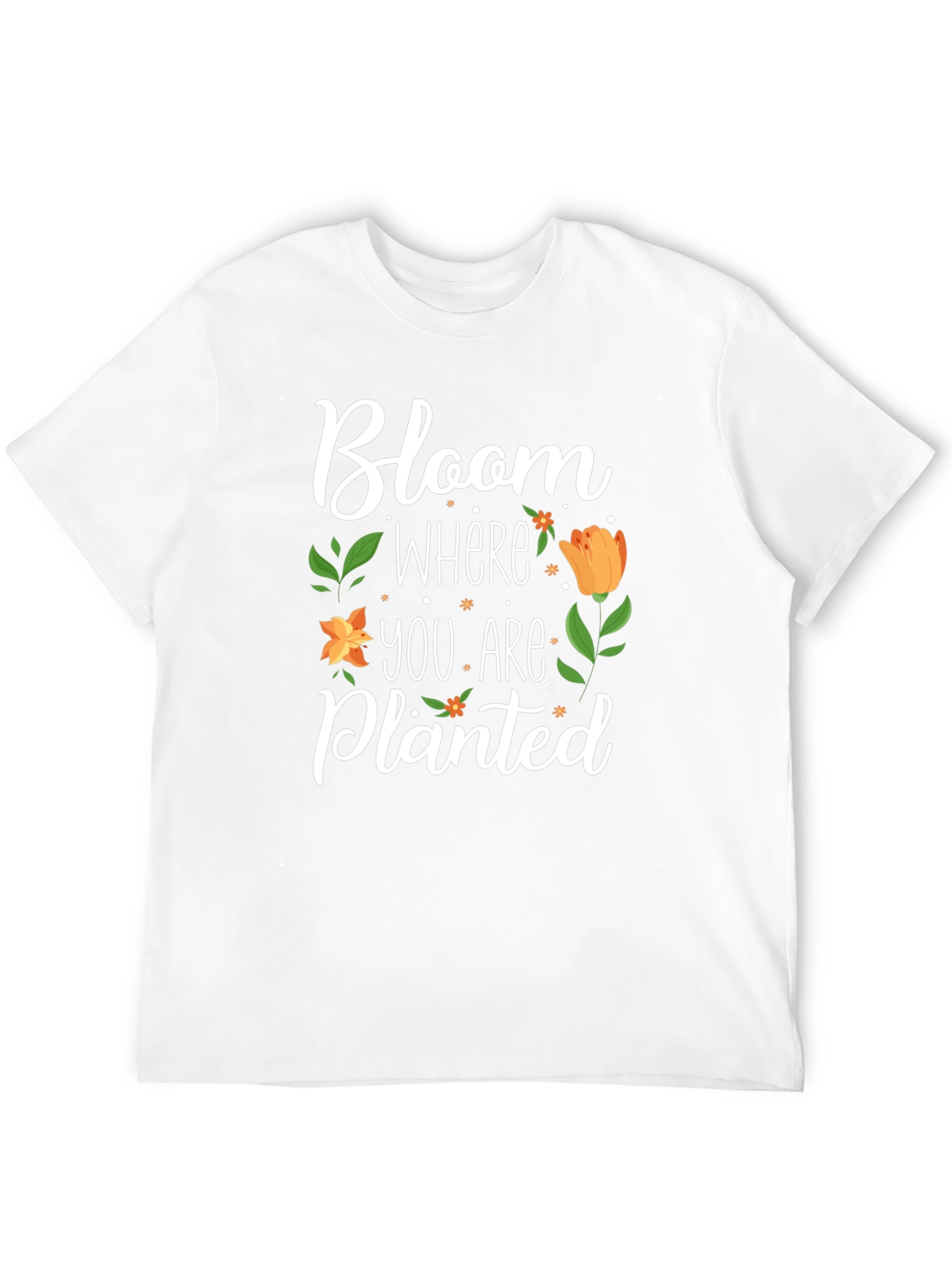 Bloom Where You Are Planted Black T-Shirt