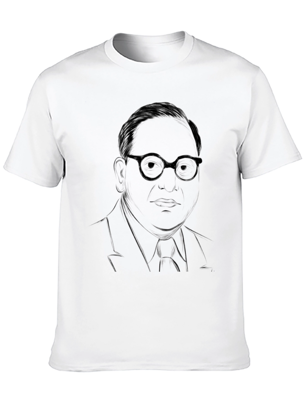 Mens Black T-Shirt with Portrait Graphic