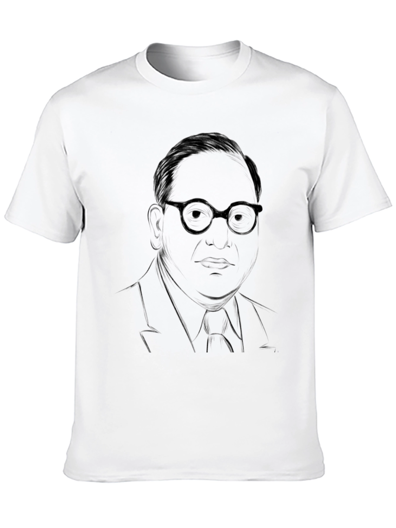 Mens Black T-Shirt with Portrait Graphic