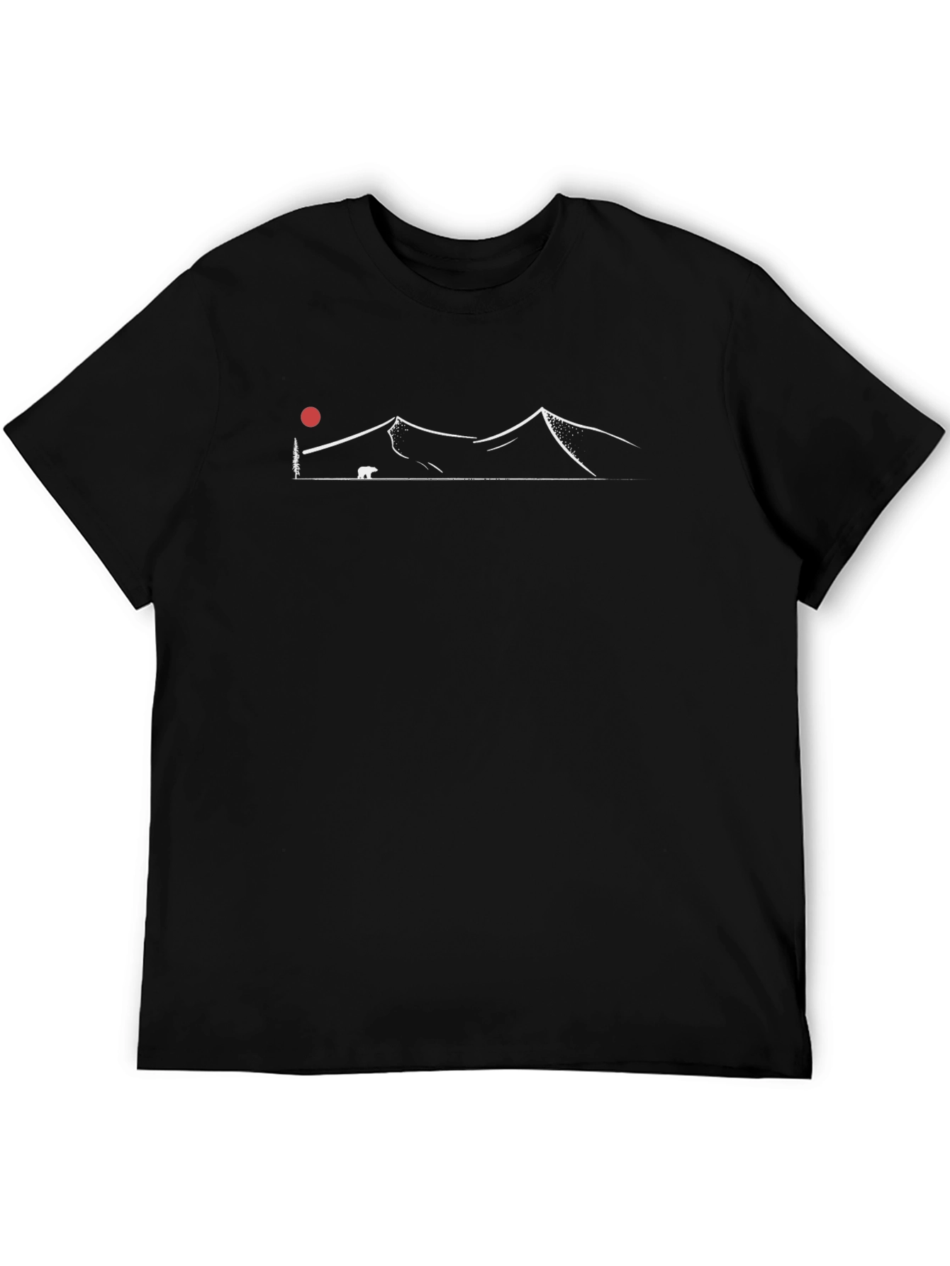 Mountain Bear Graphic Tee - Black Crew Neck T-Shirt