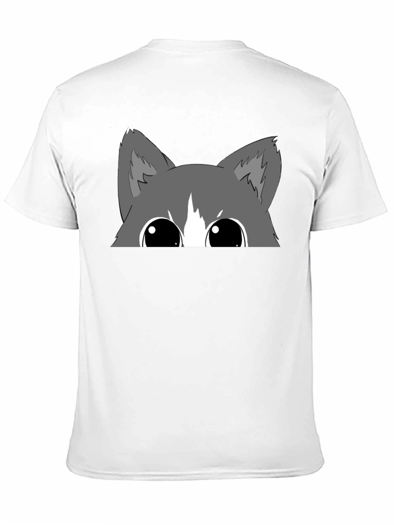 Peek-a-Boo Cat Graphic Tee - Black Cotton Blend
