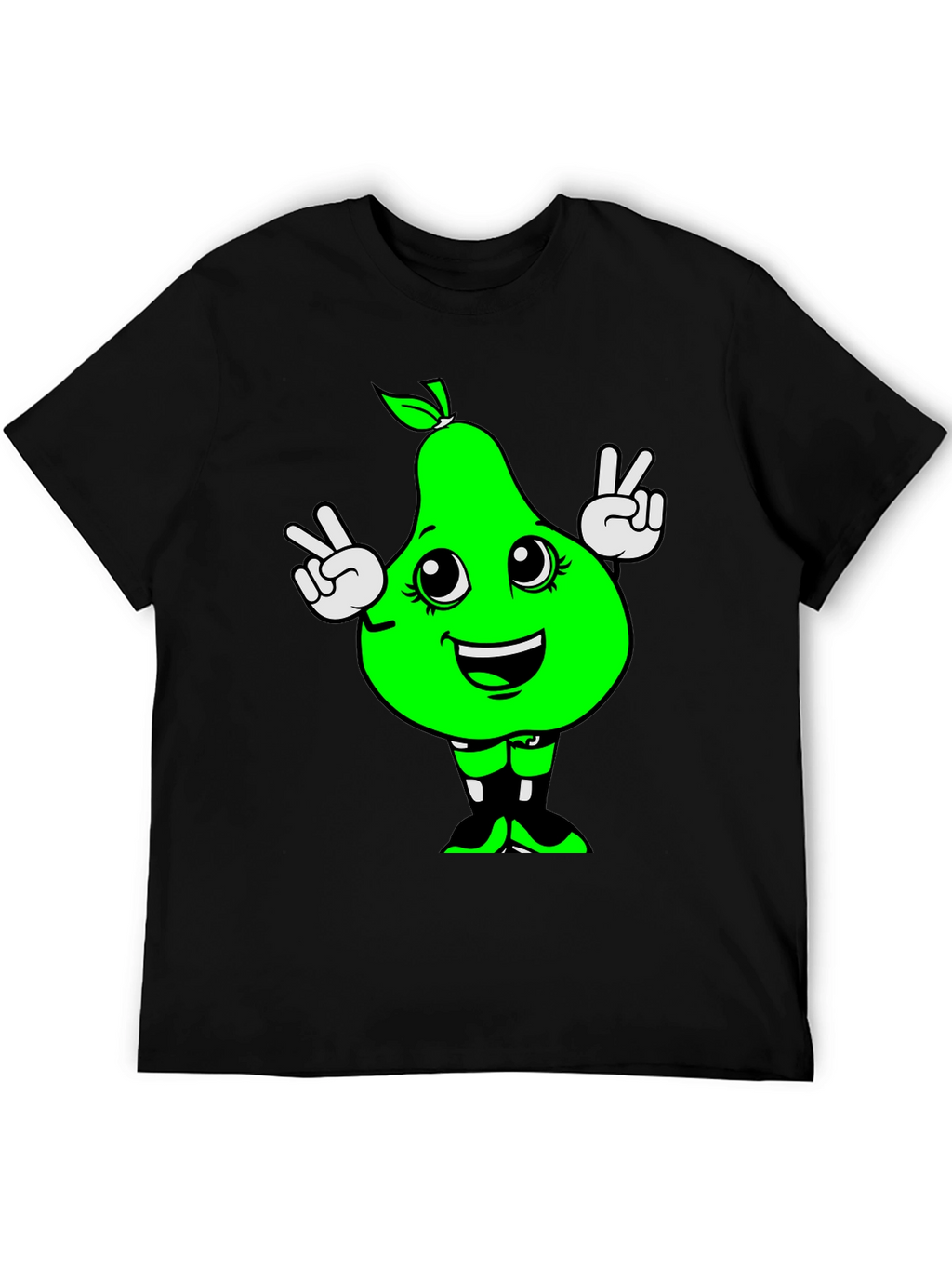 Funny Pear Peace Sign Graphic Tee