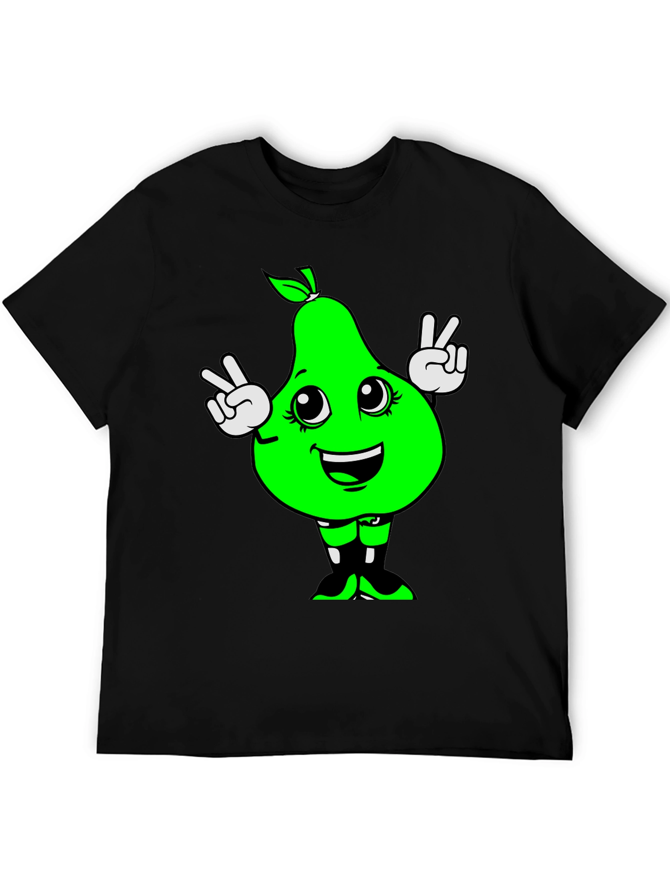 Funny Pear Peace Sign Graphic Tee