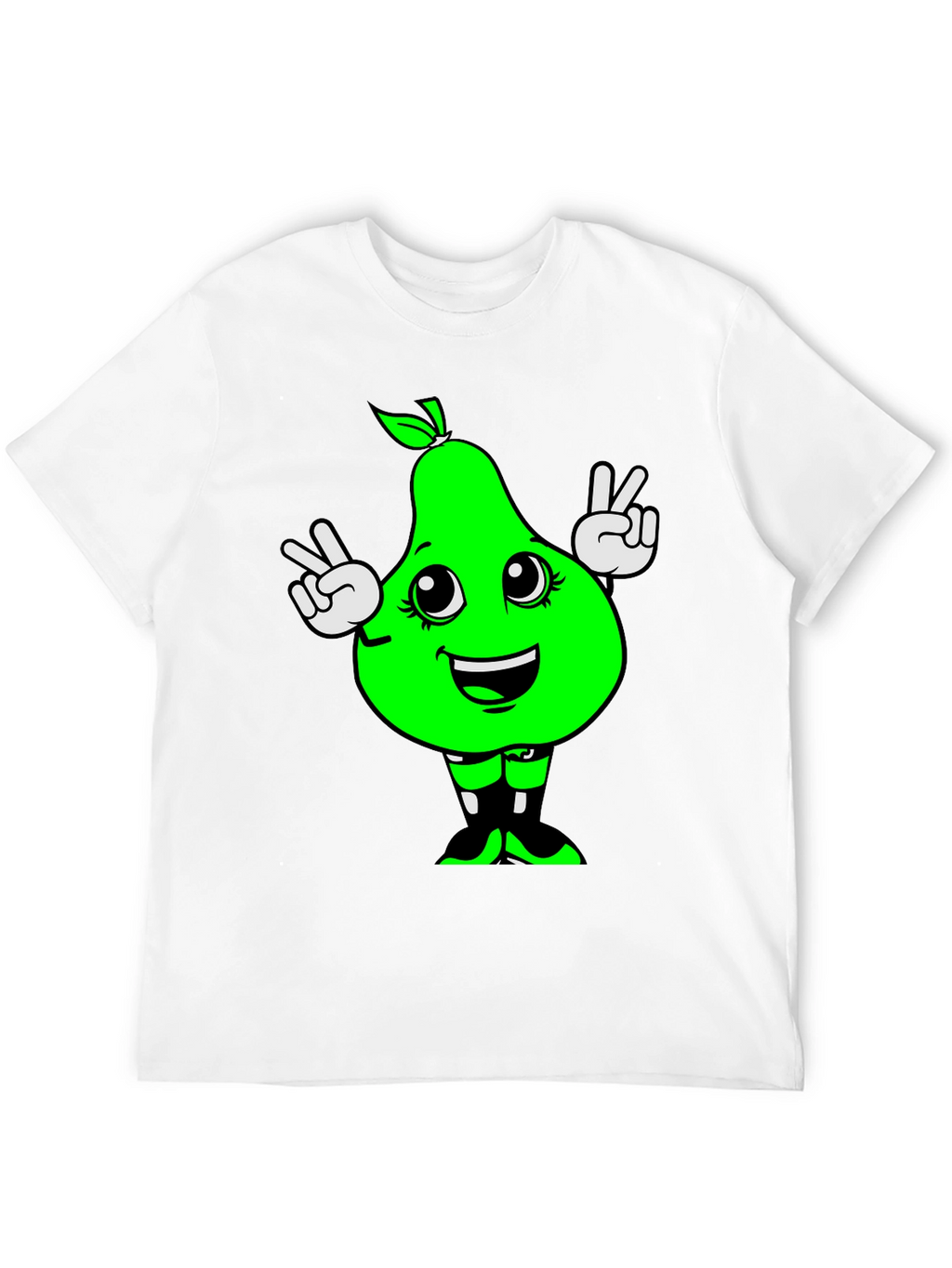 Funny Pear Peace Sign Graphic Tee