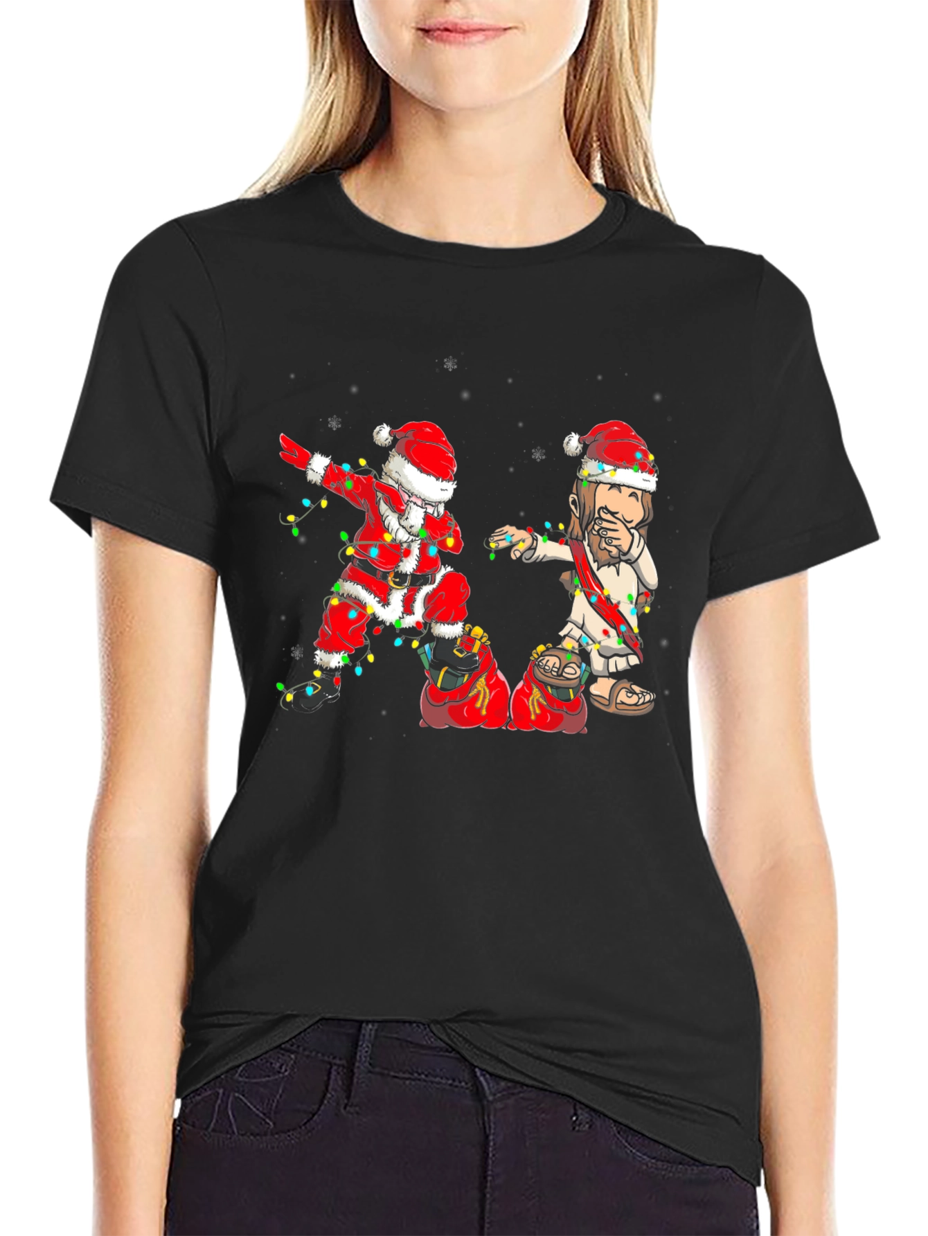 Dabbing Santa Jesus Christmas T-Shirt