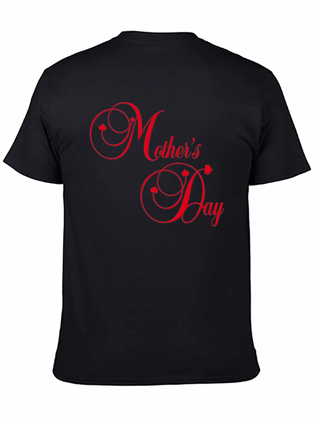 Mothers Day Black Tee with Red Text