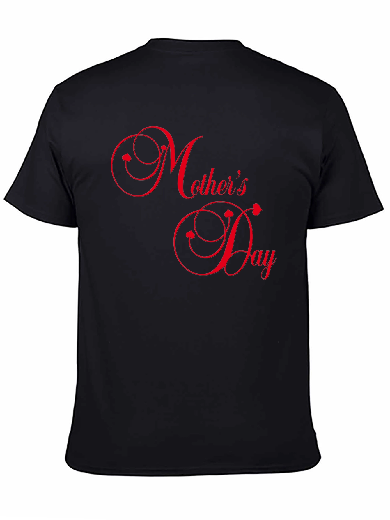 Mothers Day Black Tee with Red Text