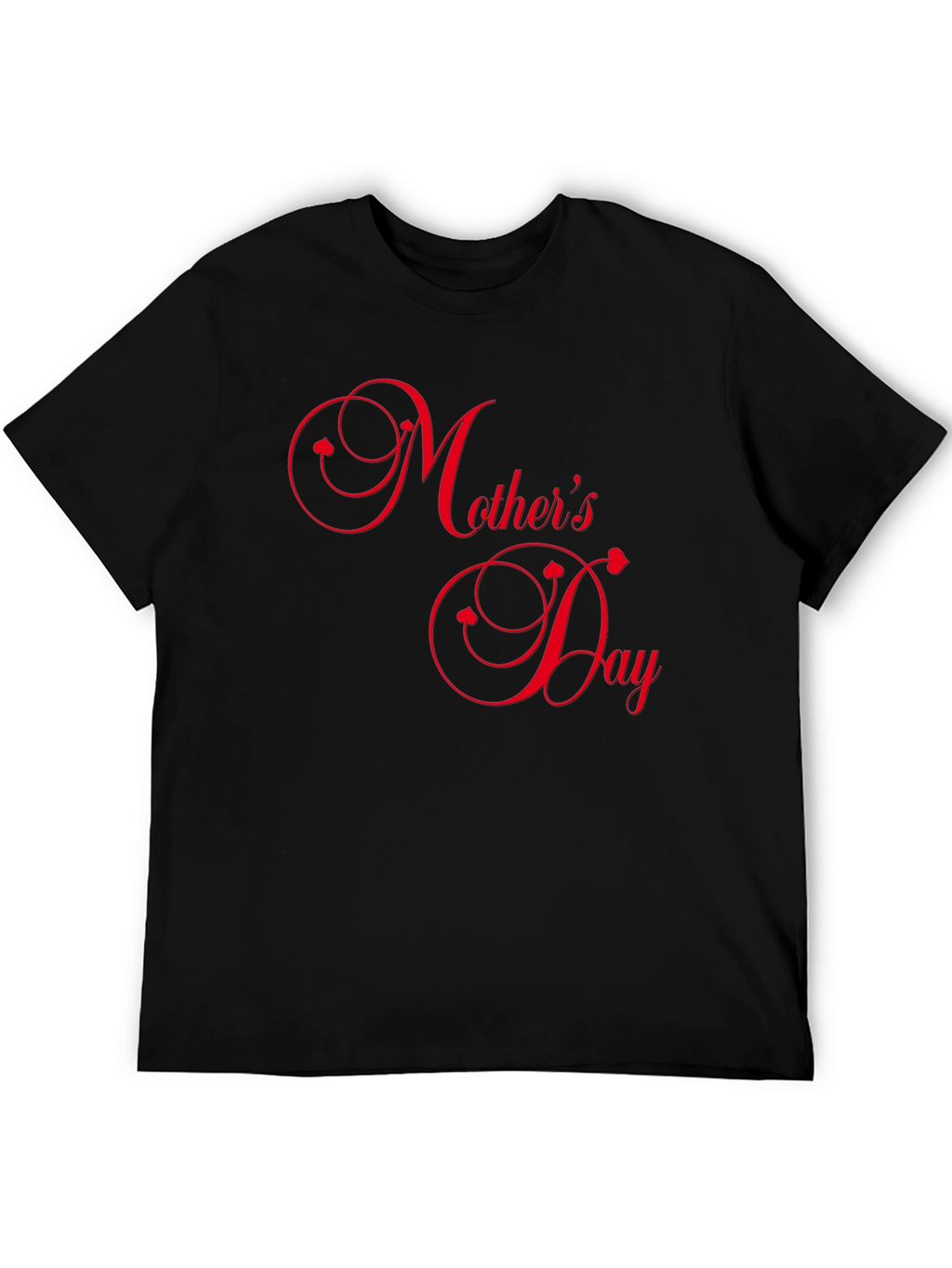 Mothers Day Black Tee with Red Text