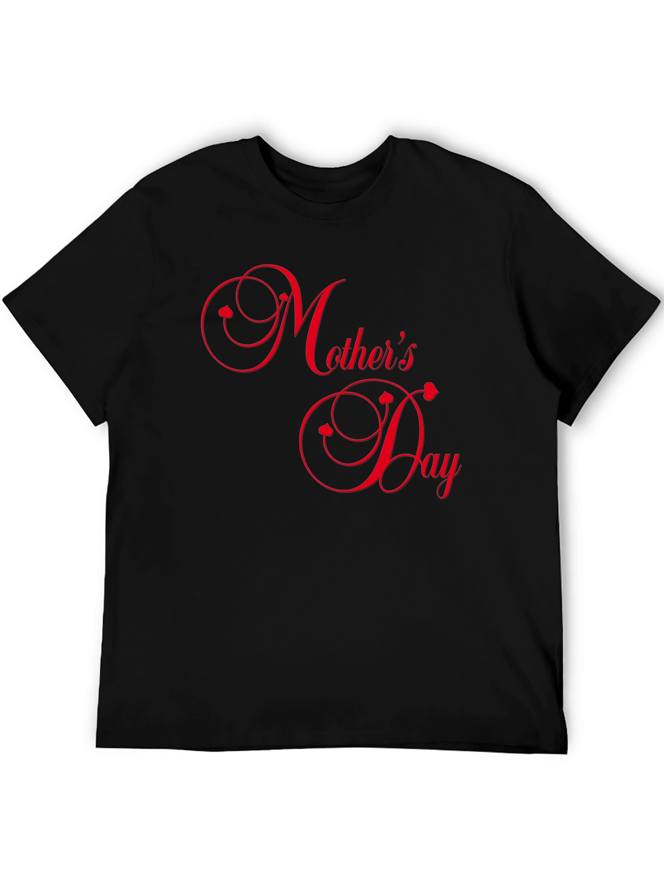 Mothers Day Black Tee with Red Text