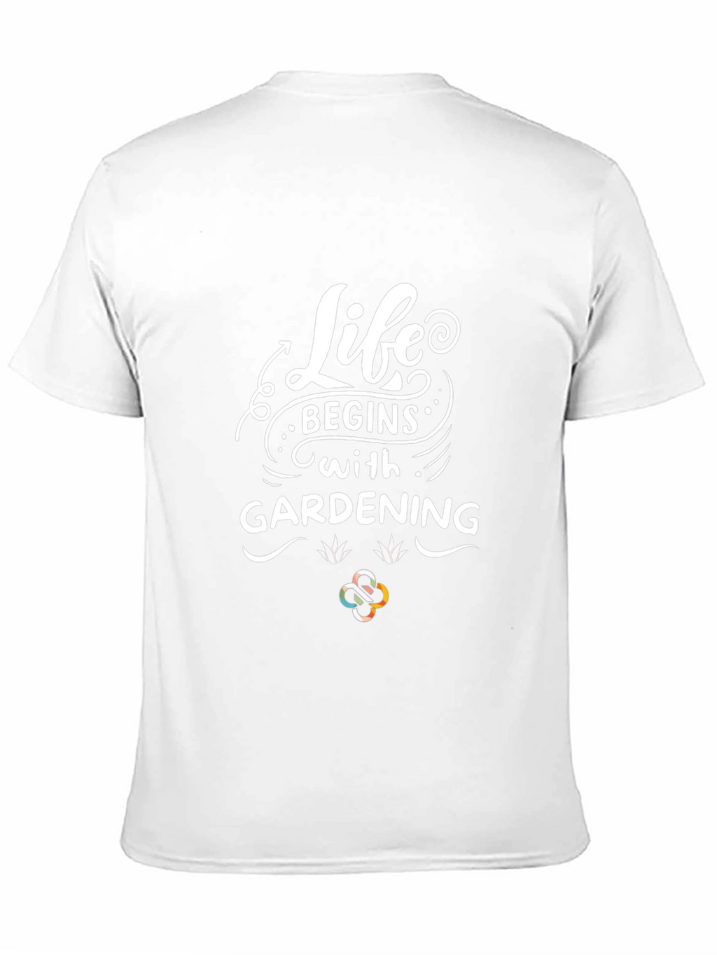Life Begins With Gardening Black Cotton Graphic Tee