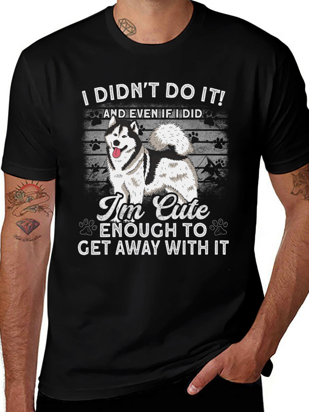 Funny Dog Graphic T-Shirt - I Didnt Do It!
