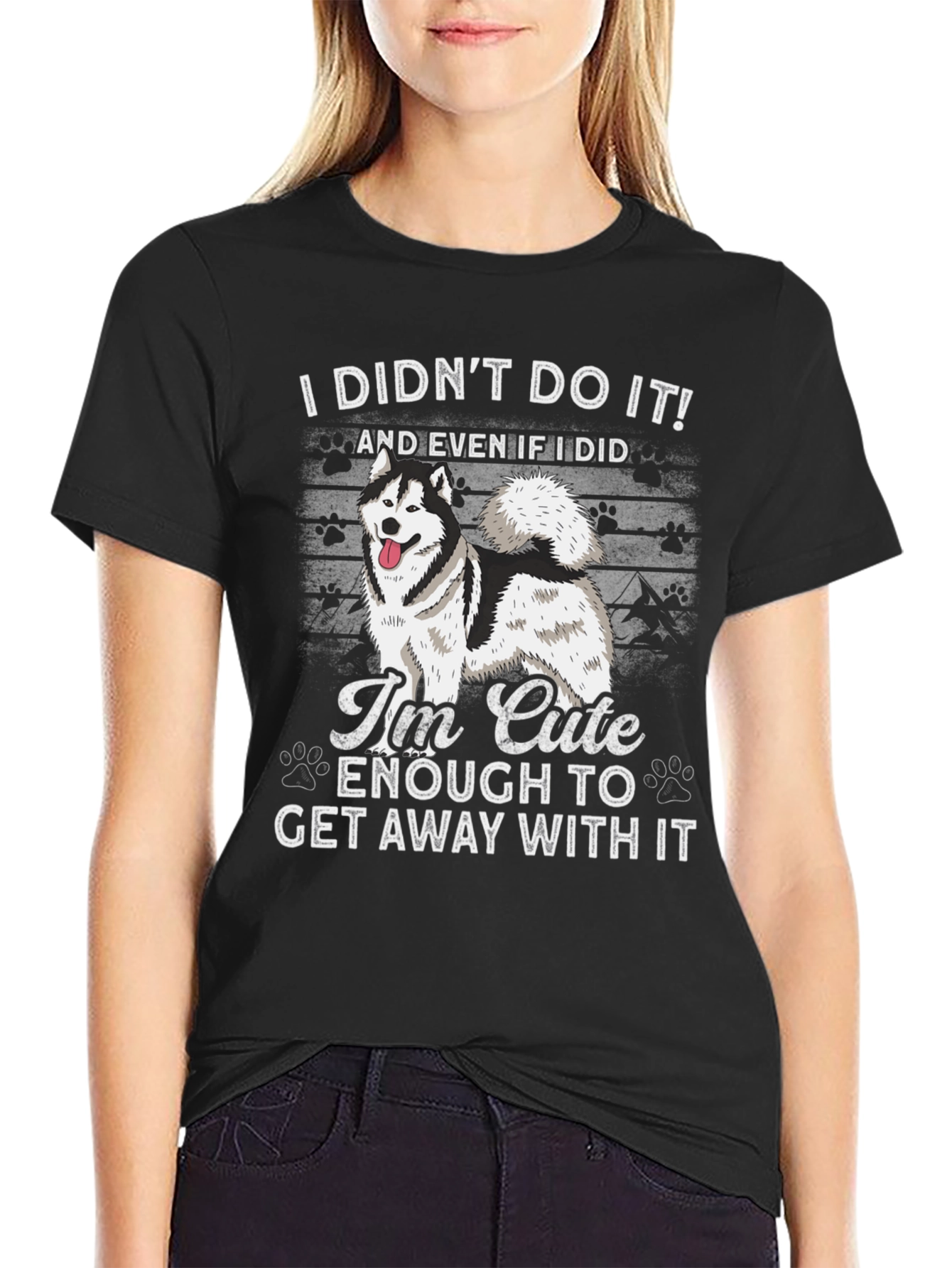 Funny Dog Graphic T-Shirt - I Didnt Do It!