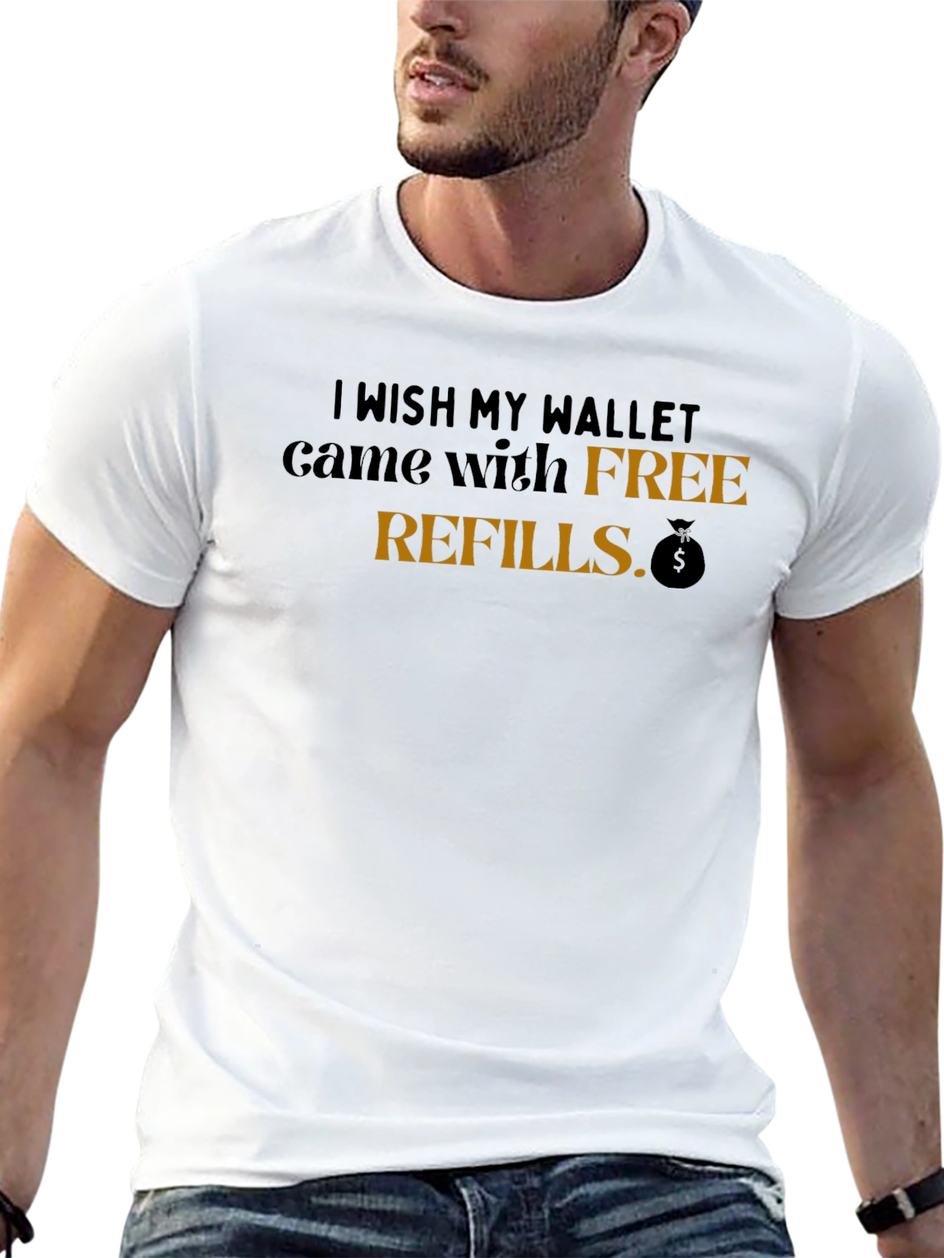 Humorous Free Refills Graphic Tee
