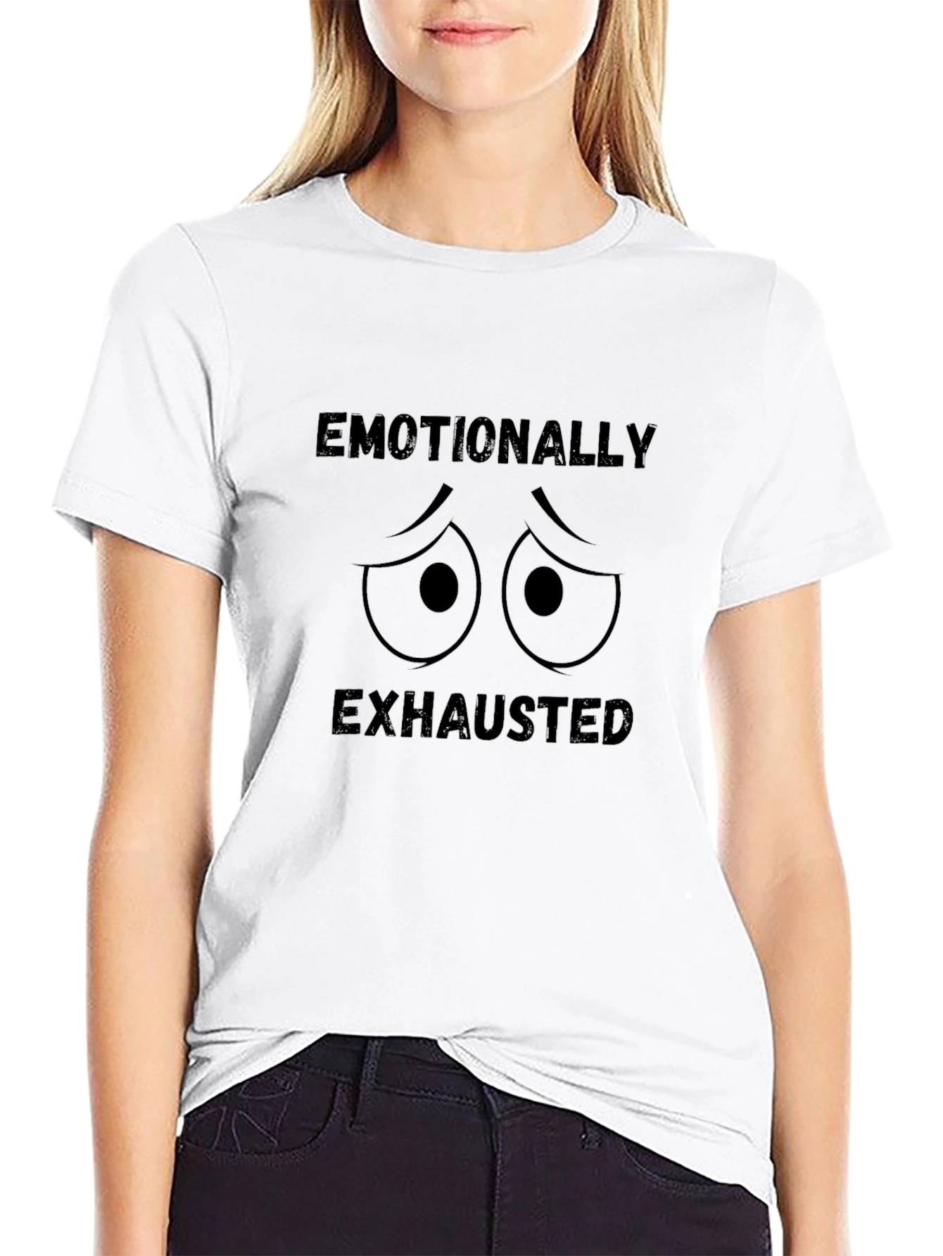 Emotionally Exhausted Black Graphic Tee