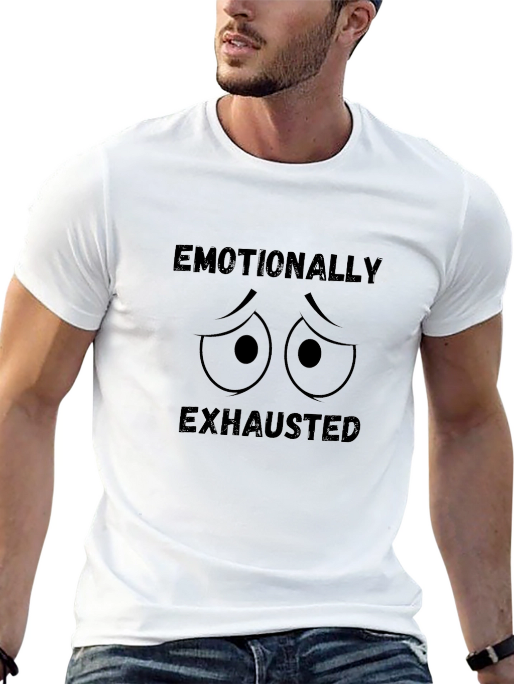 Emotionally Exhausted Black Graphic Tee