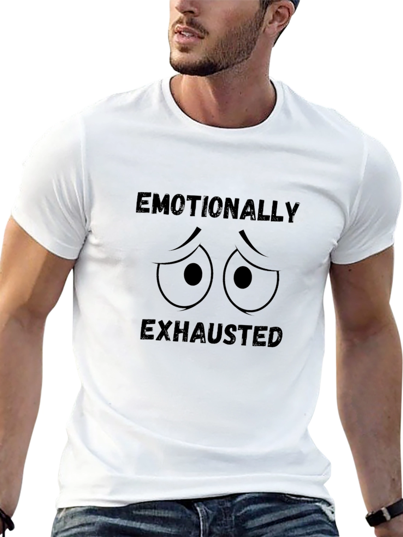 Emotionally Exhausted Black Graphic Tee