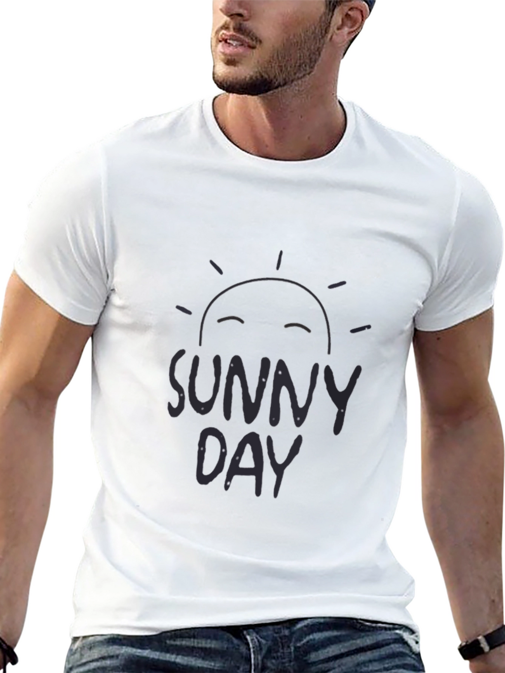 Sunny Day Graphic Tee - Black Cotton Comfort