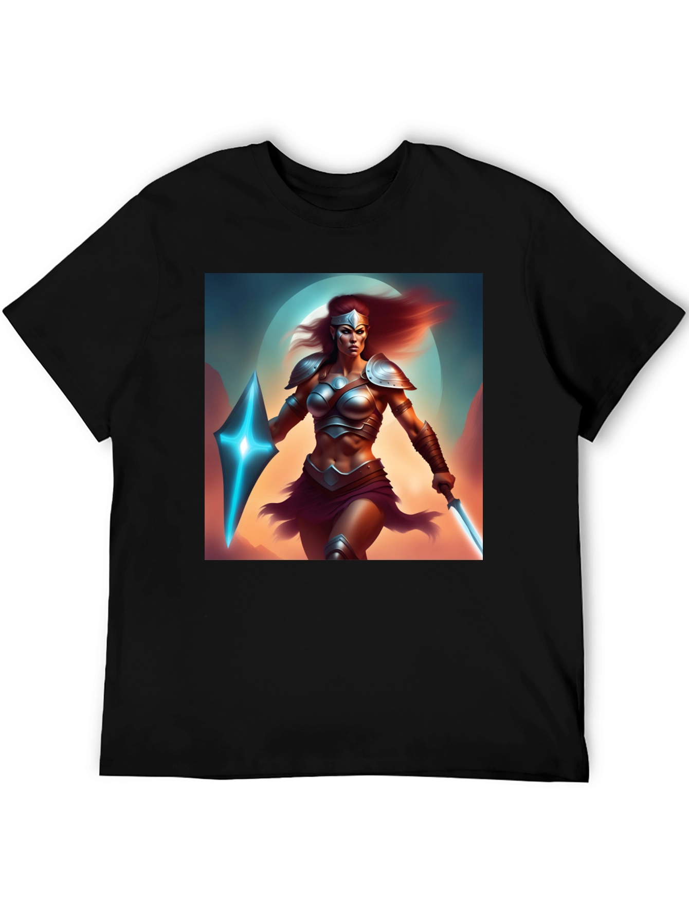 Warrior Woman Graphic Black T-Shirt