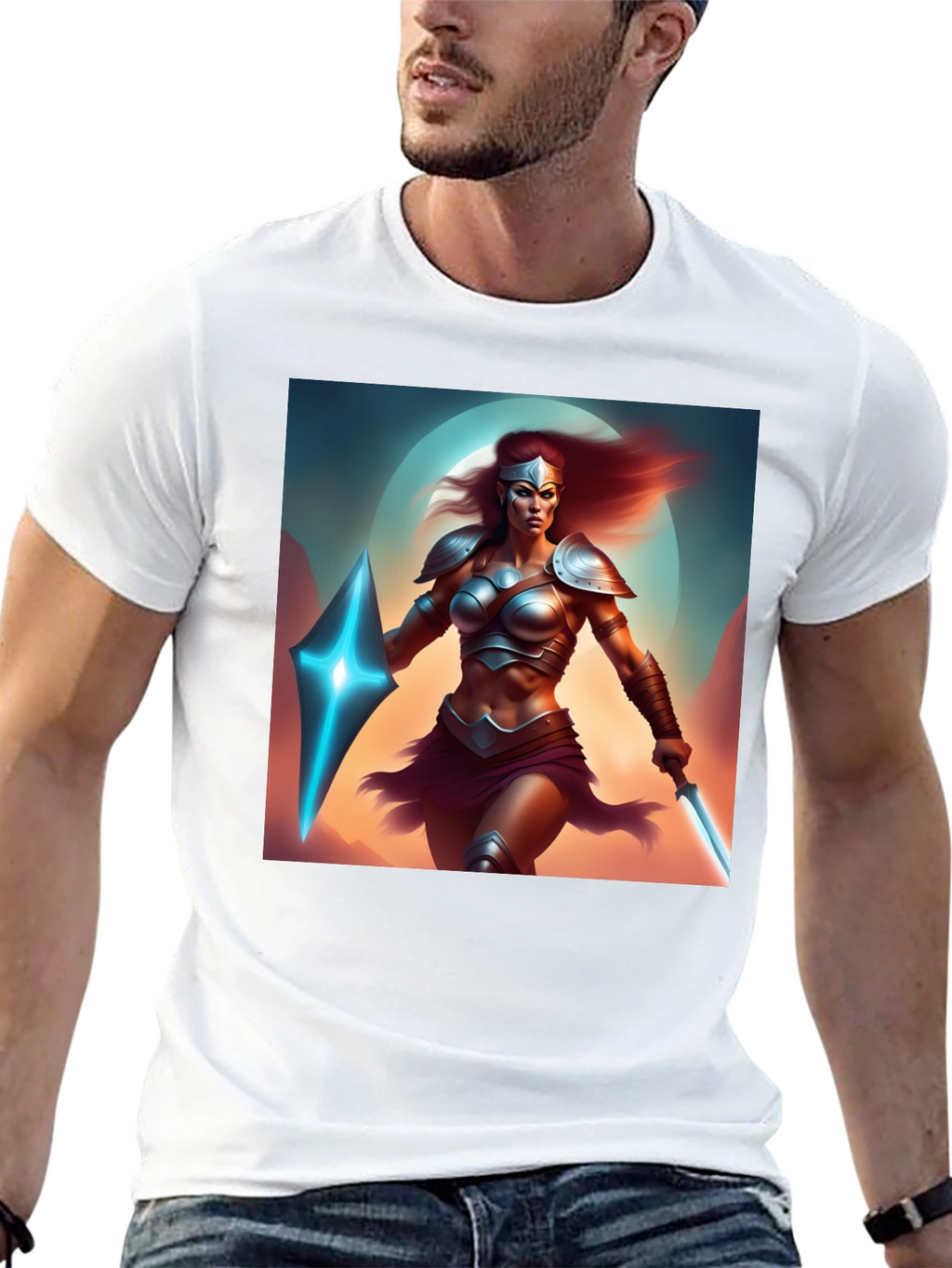 Warrior Woman Graphic Black T-Shirt