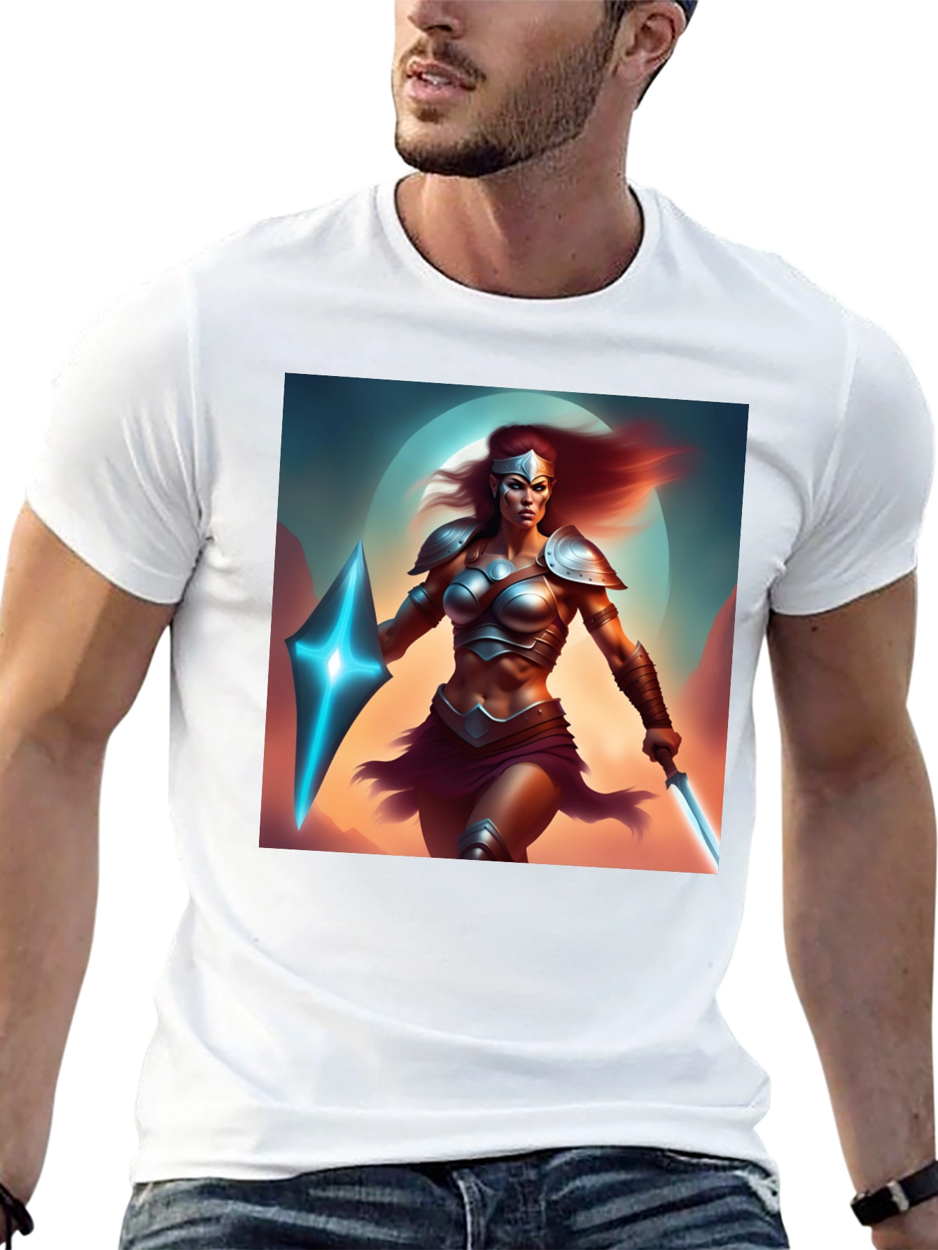 Warrior Woman Graphic Black T-Shirt