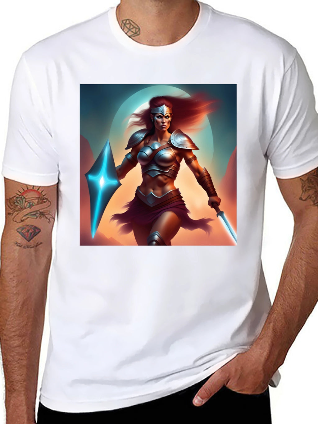 Warrior Woman Graphic Black T-Shirt