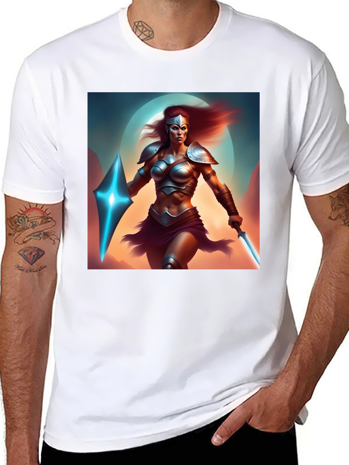 Warrior Woman Graphic Black T-Shirt