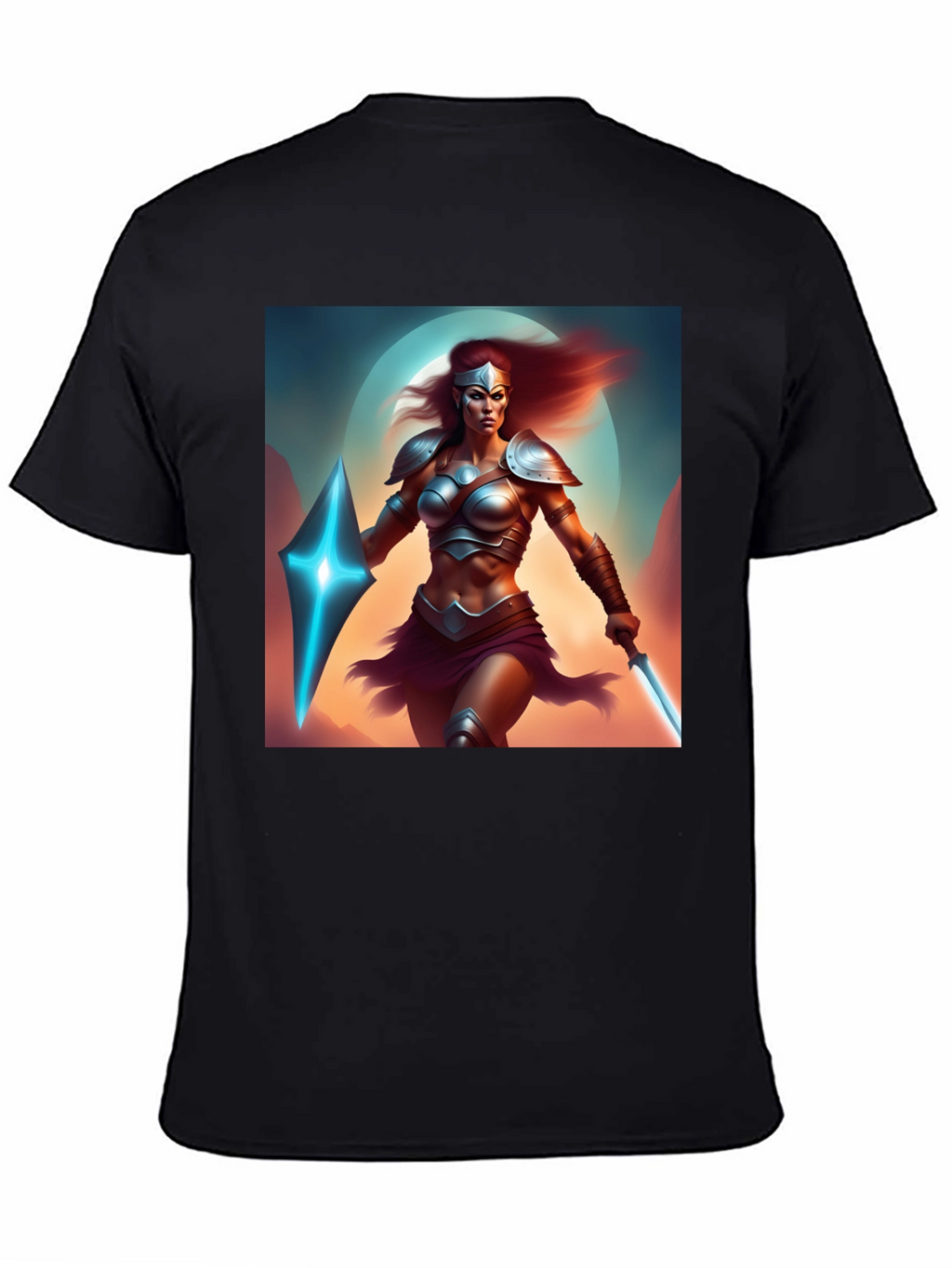 Warrior Woman Graphic Black T-Shirt