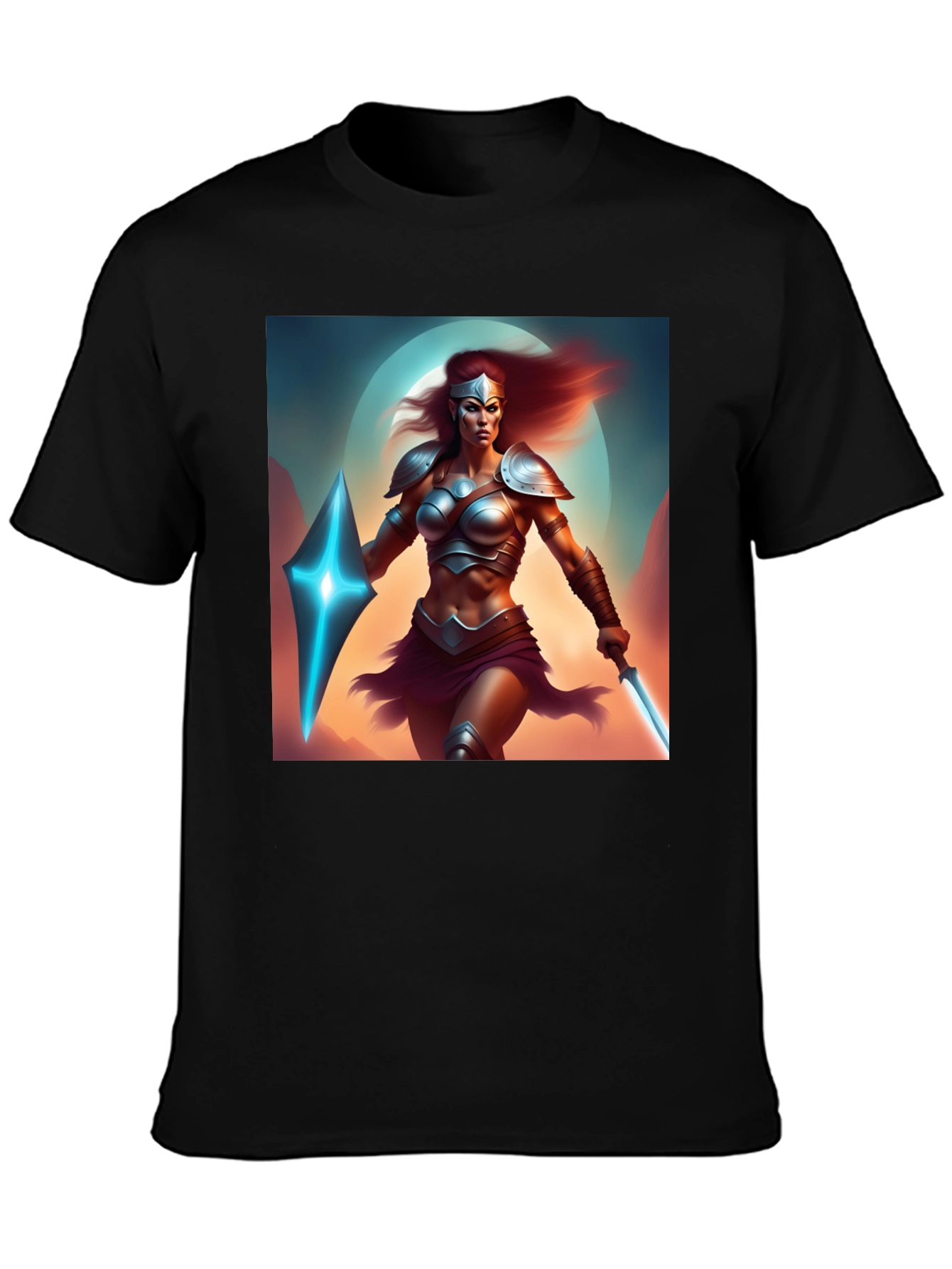 Warrior Woman Graphic Black T-Shirt