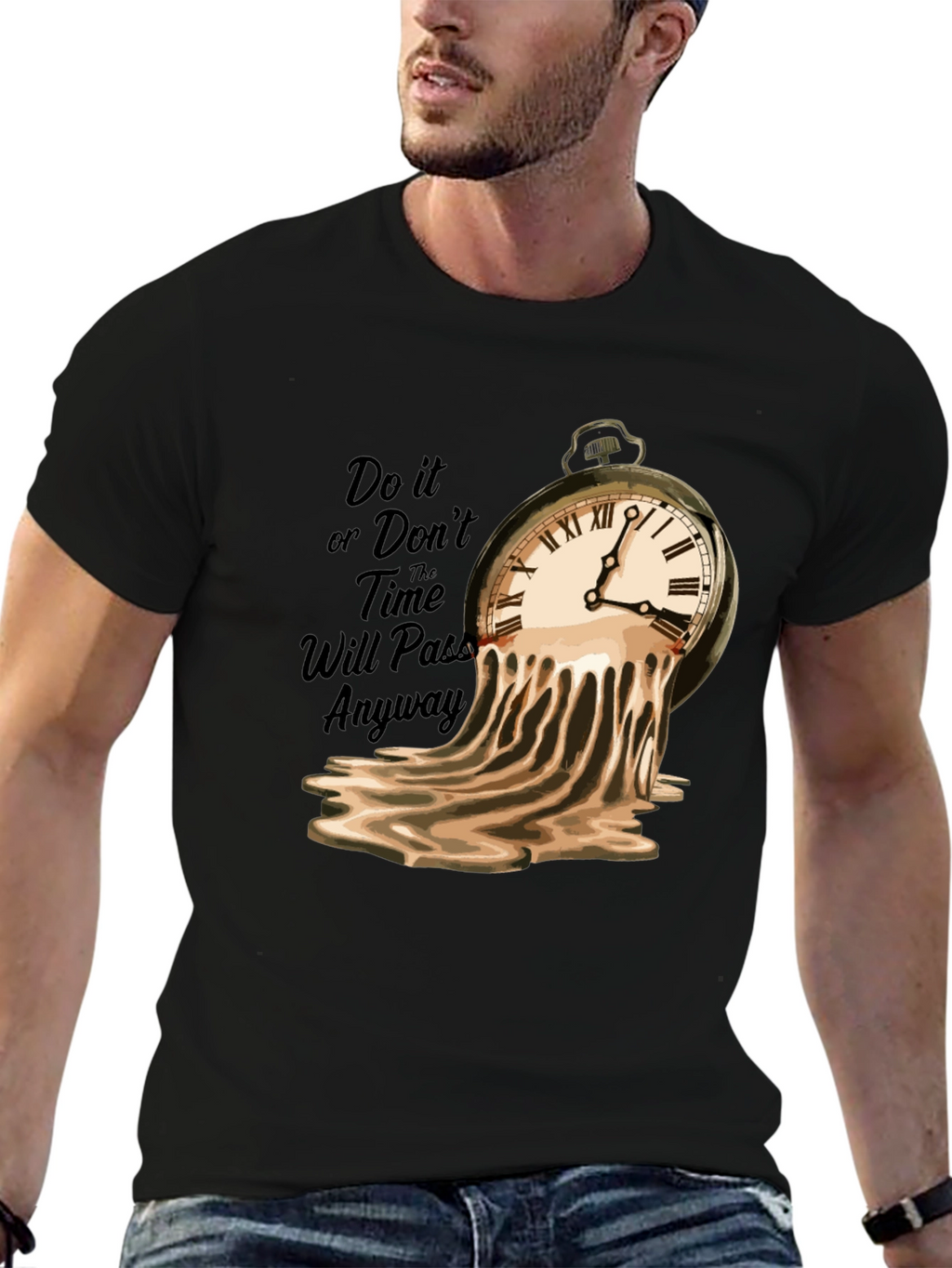Melting Clock Graphic Tee - Time Flies T-Shirt