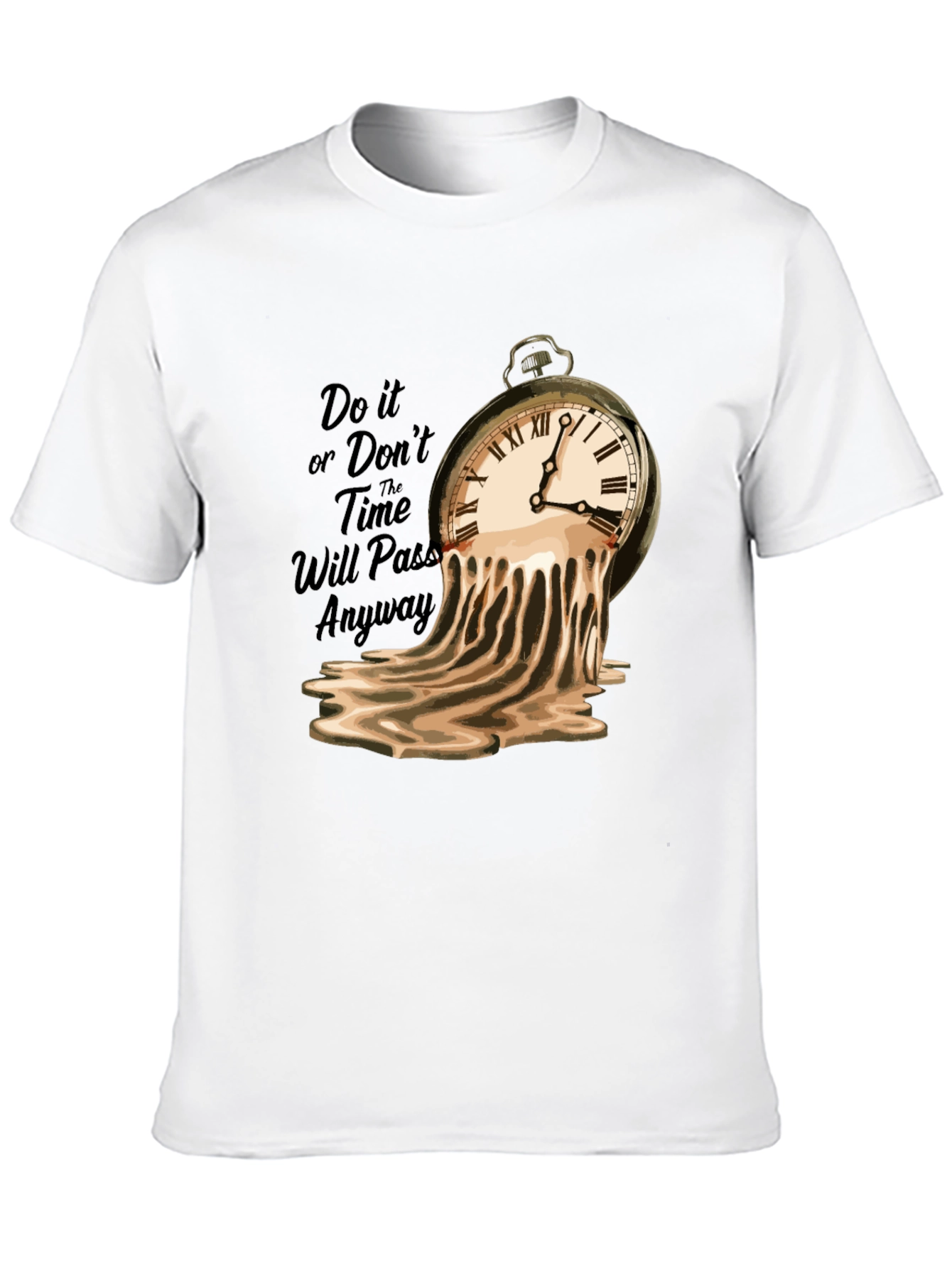 Melting Clock Graphic Tee - Time Flies T-Shirt