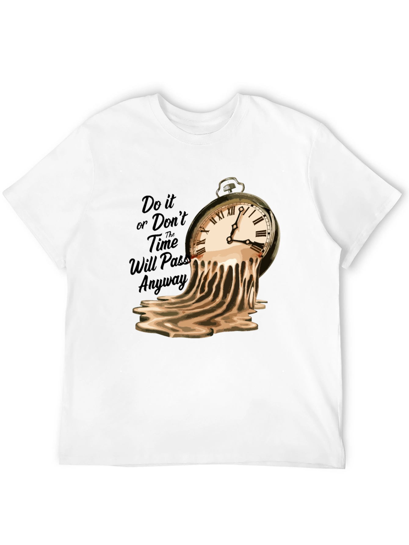 Melting Clock Graphic Tee - Time Flies T-Shirt