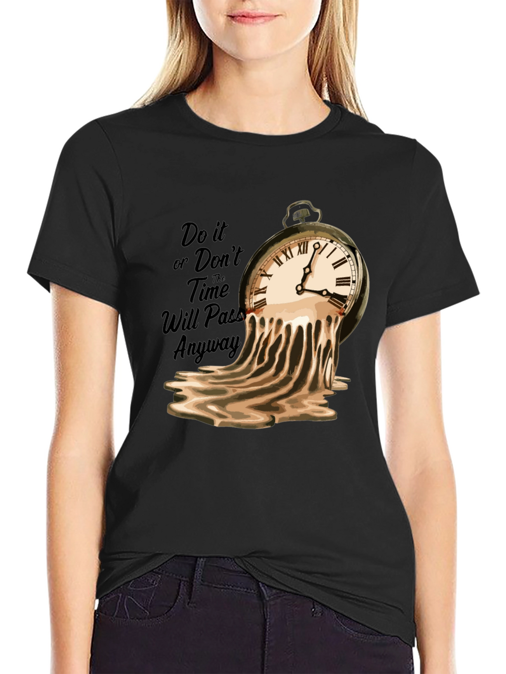 Melting Clock Graphic Tee - Time Flies T-Shirt