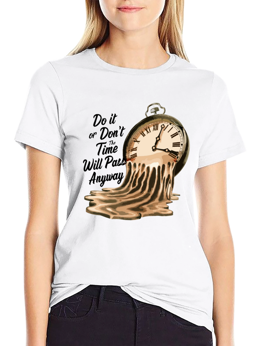 Melting Clock Graphic Tee - Time Flies T-Shirt