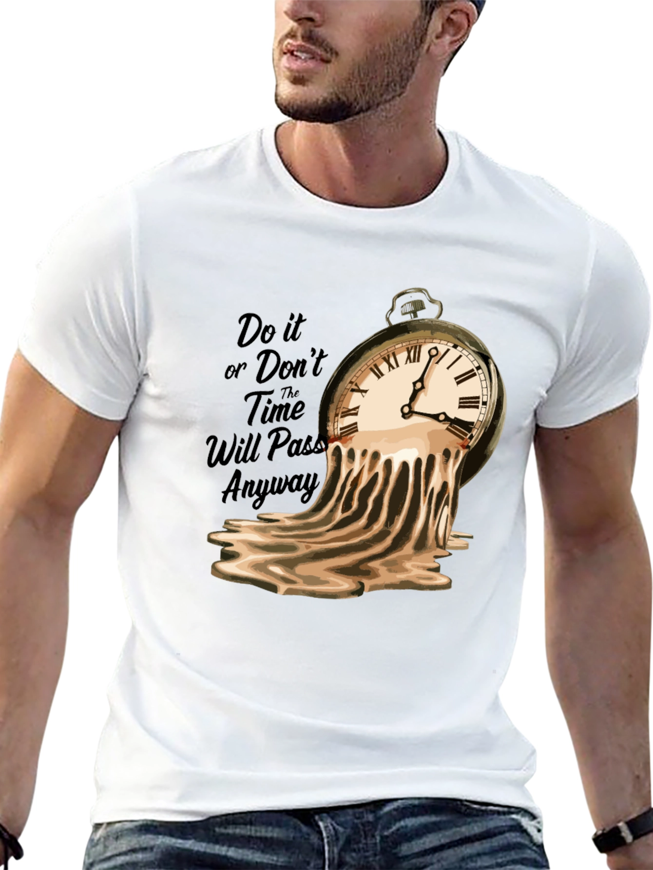 Melting Clock Graphic Tee - Time Flies T-Shirt