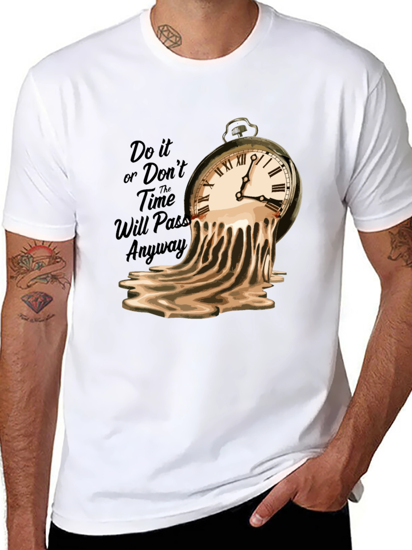 Melting Clock Graphic Tee - Time Flies T-Shirt