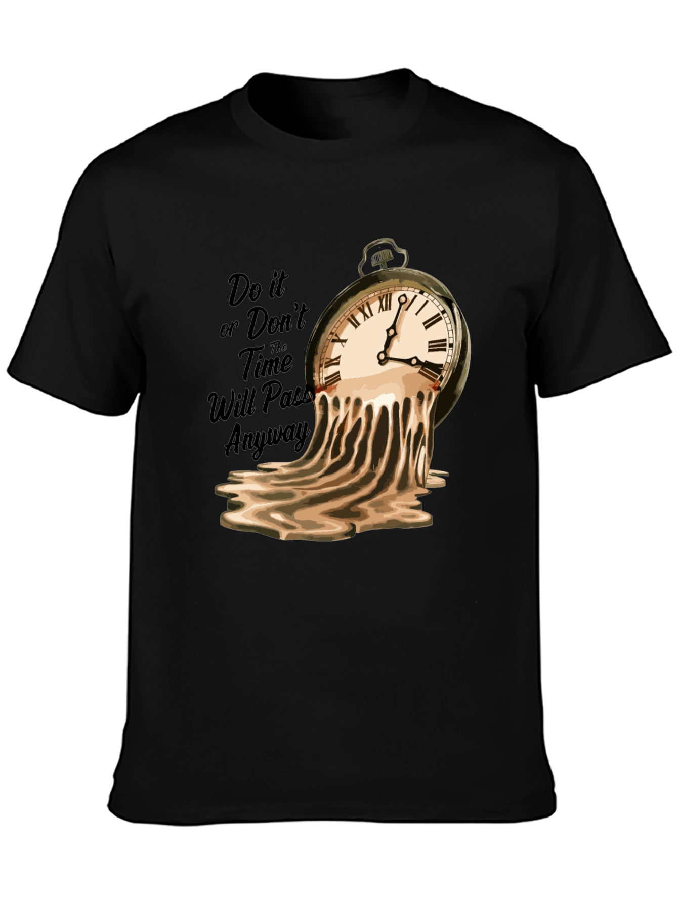 Melting Clock Graphic Tee - Time Flies T-Shirt