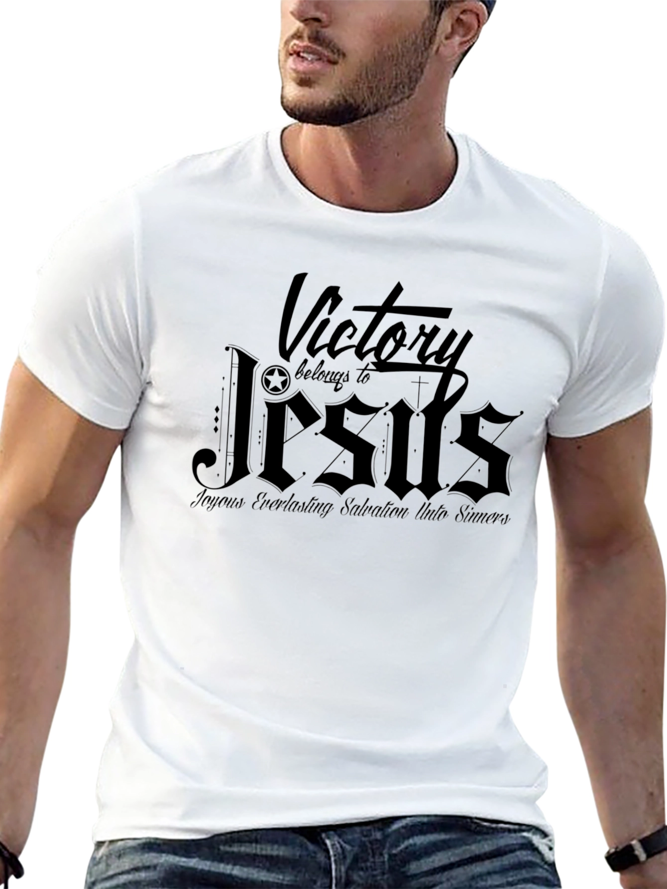 Victory Belongs to Jesus Black T-Shirt