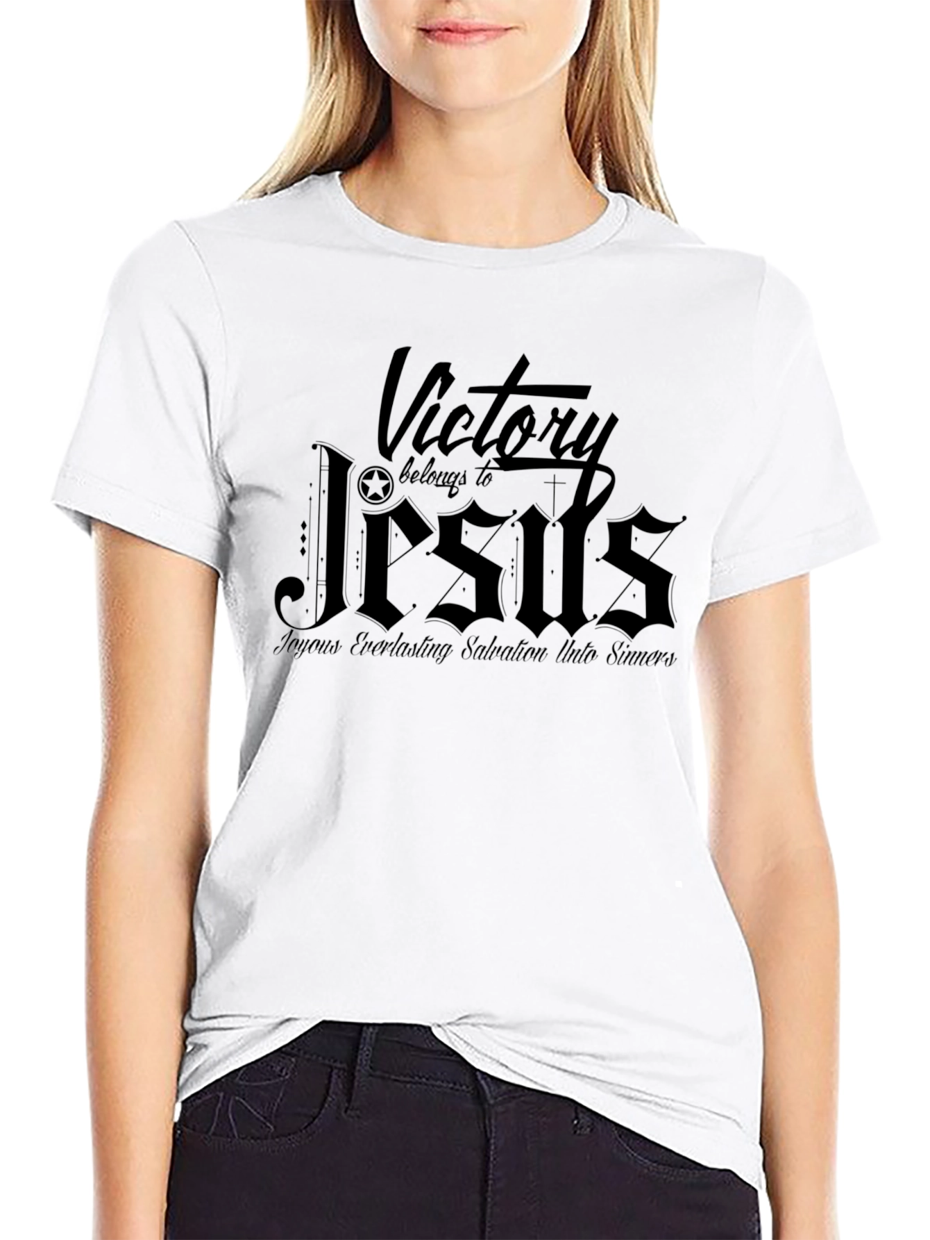 Victory Belongs to Jesus Black T-Shirt