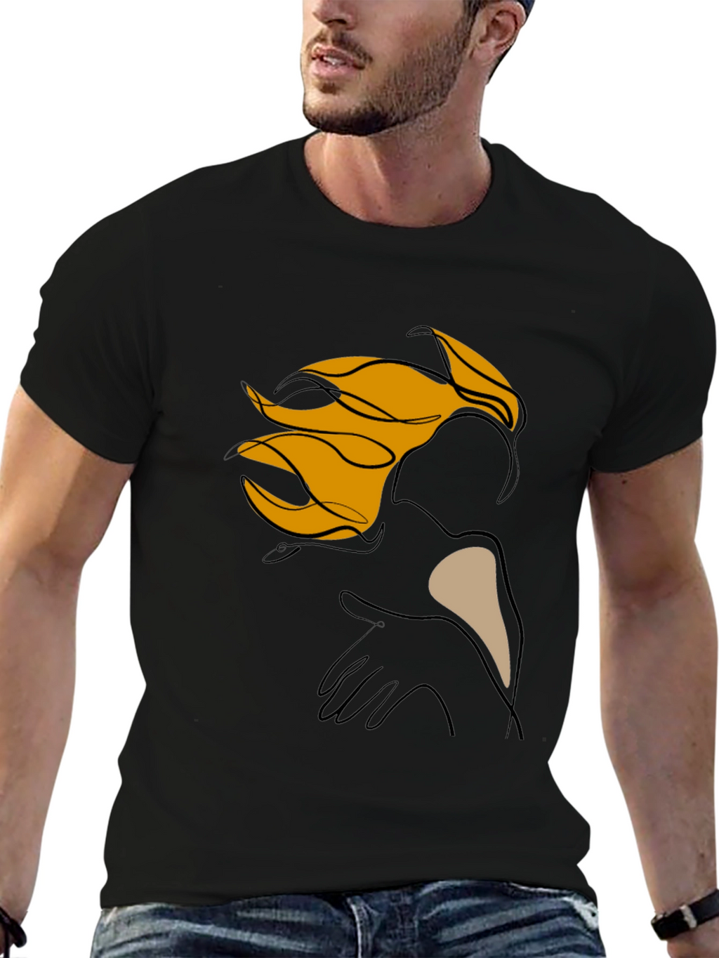 Abstract Line Art Graphic Tee