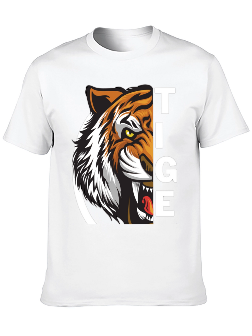 Tiger Graphic Print Black T-Shirt for Men