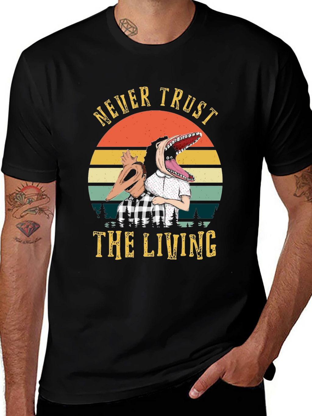 Never Trust the Living T-Shirt - Beetlejuice Inspired